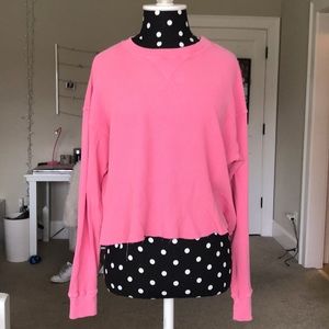 Brandy Melville Pink Cutoff Thermal Crop Top